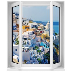 Sticker Fenêtre trompe l'oeil La Grèce