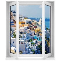 Sticker Fenêtre trompe l'oeil La Grèce