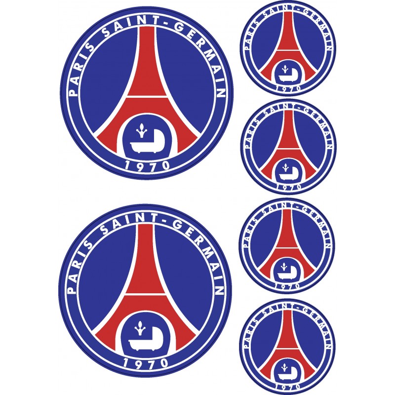 Sticker plastifié PSG Paris Saint Germain FOOT 9cm x 9cm 