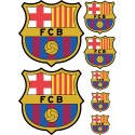 Stickers FC Barcelone - 7 autocollants Foot 42x29cm