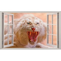 Stickers muraux fenêtre Tigre blanc