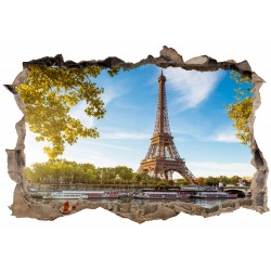 Stickers 3D Trompe l'oeil Tour Eiffel réf 23729