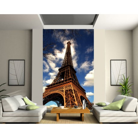 Sticker trompe l'oeil géant Paris Tour Eiffel