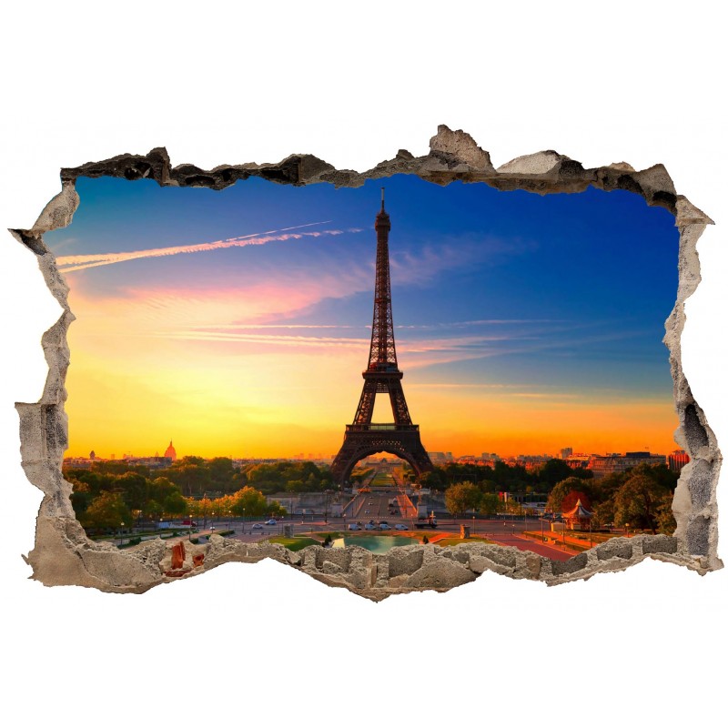 Stickers muraux 3D Paris Tour Eiffel 23839 - Art Déco Stickers