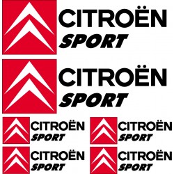 6 Stickers autocollants logo Citroen sport noir