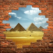 Sticker mural trompe l'oeil Pyramides