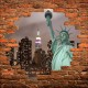 Sticker mural trompe l'oeil New York Statue de la liberté
