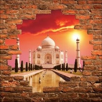 Sticker mural trompe l'oeil Taj Mahal