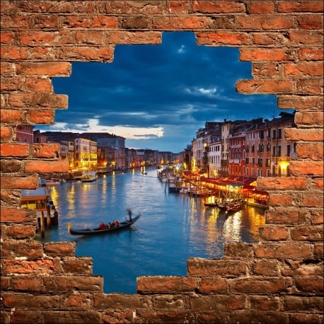 Sticker mural trompe l'oeil Venise