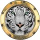 Sticker hublot trompe l'oeil déco Tigre