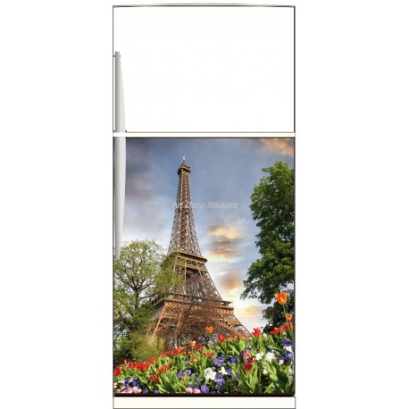 Sticker frigo électroménager déco Tour Eiffel - ou Magnet frigo