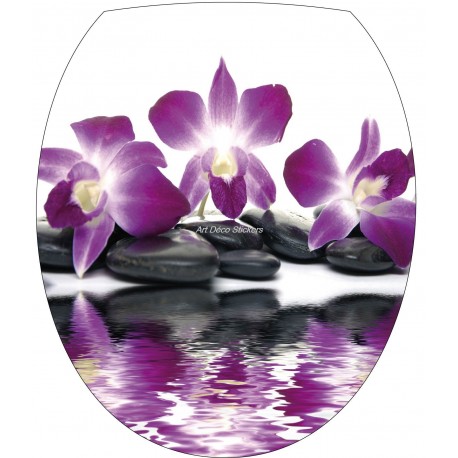 Sticker Autocollant Abattant WC Fleur Orchidée 35x42cm SAWC0220 