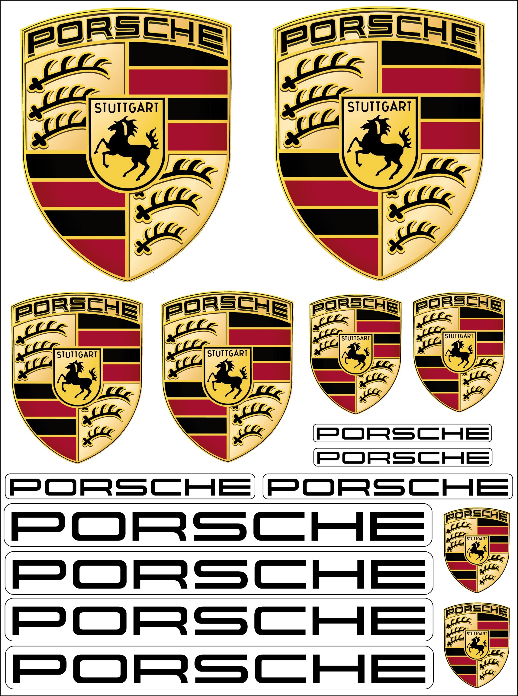 2 Stickers autocollant plaque d'immatriculation Porsche - Art Déco Stickers