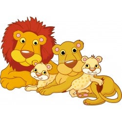 Sticker enfant Famille Lion