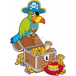 Sticker enfant Perroquet pirate