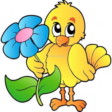 Sticker enfant Oiseau fleur