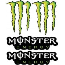 4 Stickers- Autocollants Monster Energy Géant