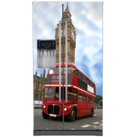 Sticker frigo américain électroménager déco Londres bus