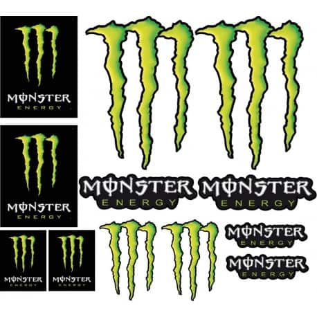 12 Stickers autocollants Monster Energy