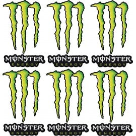6 Stickers autocollants Monster Energy