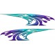 2 Stickers Flaming Tuning 180x40cm Purple