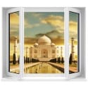 Sticker Fenêtre trompe l'oeil Temple Taj Mahal
