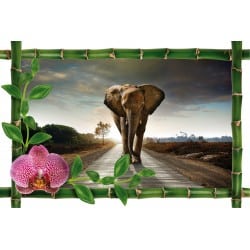 Sticker Bambou déco éléphant 