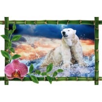 Sticker Bambou déco ours polaire 