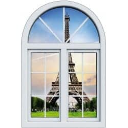 Sticker Fenêtre trompe l'oeil Paris Tour Eiffel