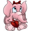 sticker Autocollant enfant Elephanteau rose