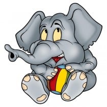 sticker Autocollant enfant Elephanteau gris