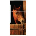Sticker frigo déco cheval dans son box 70x170cm