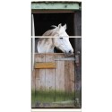 Sticker frigo déco cheval blanc 70x170cm