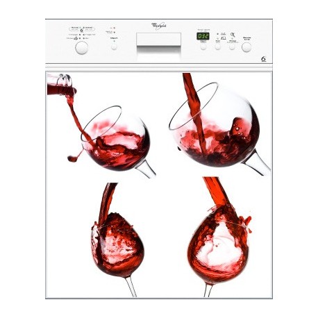 Sticker Lave Vaisselle Vin Rouge