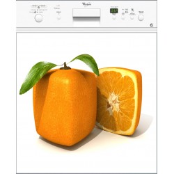 Sticker Lave Vaisselle Orange Carré