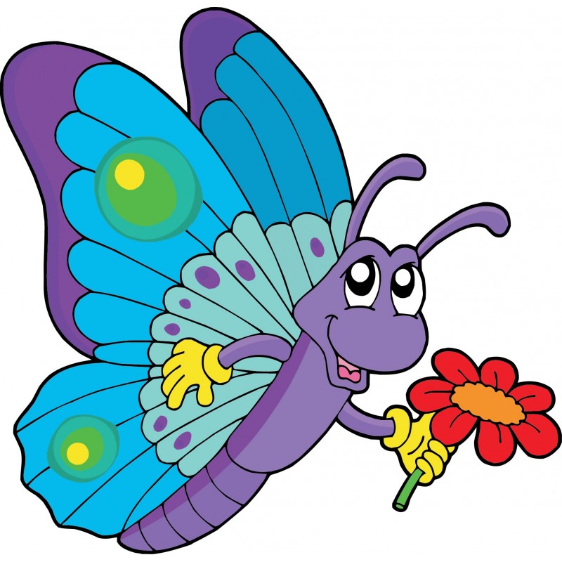 Sticker enfant qui s'envole avec des ballons papillons - Makrea Stickers