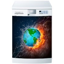 Stickers lave vaisselle ou magnet lave vaisselle Planète feux eau