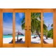 Stickers fenêtre trompe l'oeil Les Seychelles