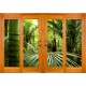 Stickers fenêtre trompe l'oeil Forêt tropicale
