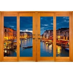 Stickers fenêtre trompe l'oeil Venise