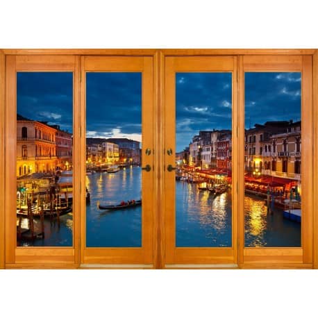 Stickers fenêtre trompe l'oeil Venise - Art Déco Stickers