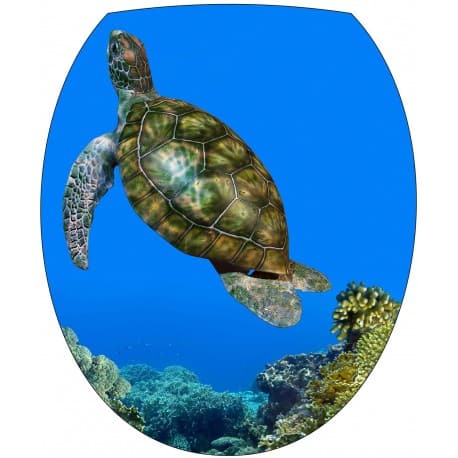 Stickers WC, stickers abattant de WC Tortue