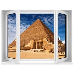 Sticker Fenêtre trompe l'oeil Pyramide