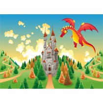 Stickers enfant géant Dragon chateau
