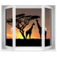 Sticker Fenêtre Safari Giraffe