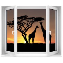 Sticker Fenêtre Safari Giraffe