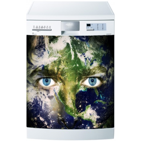 Stickers lave vaisselle ou magnet lave vaisselle Yeux planète