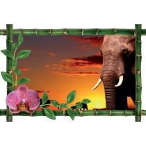 Sticker Bambou déco Eléphant