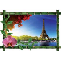 Sticker Bambou déco Tour Eiffel