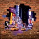 Sticker mural trompe l'oeil taxi New York